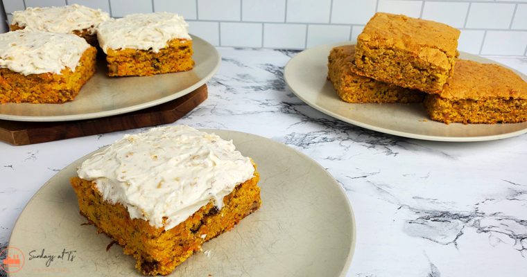 This is an image of the gluten-free carrot cake squares with nut icing from Sundays at T's.