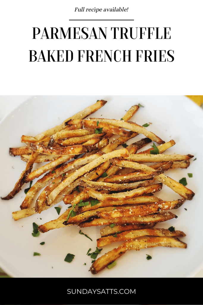 This is an image of the parmesan truffle baked French fries that can be served with the chorizo burgers. 