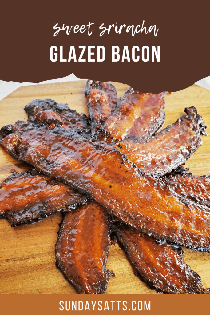 This is an image of the finished sweet sriracha glazed bacon.