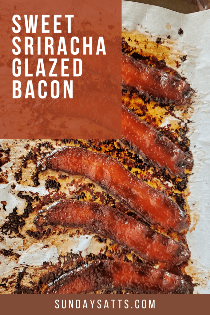 This is an image of the finished sweet sriracha glazed bacon.