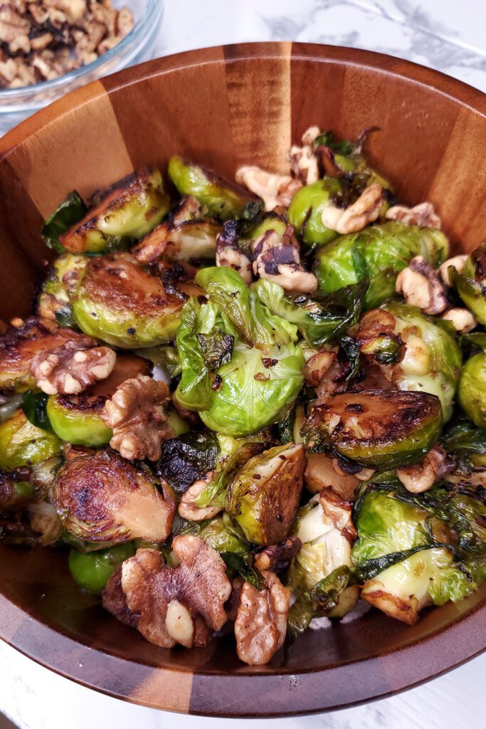 This is an image of the balsamic brussels sprouts from Sundays at T's.