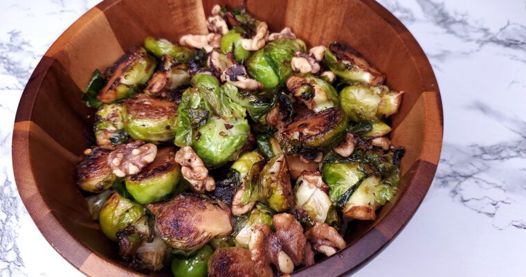 This is an image of the sauteed balsamic brussels sprouts from Sundays at T's.