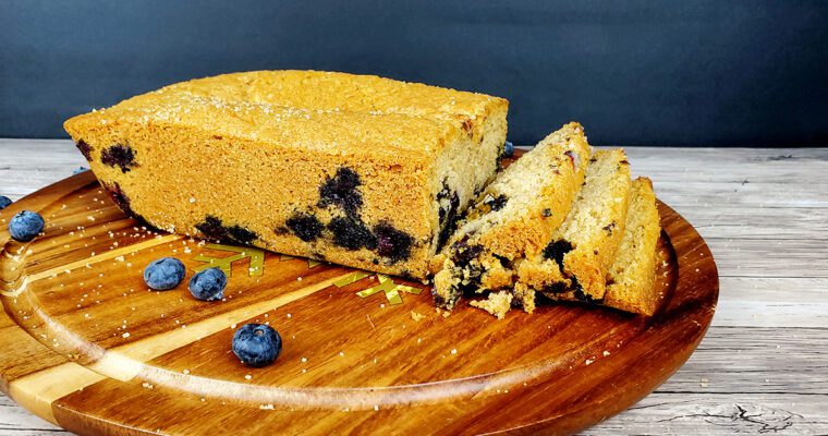 This is an image of Sundays at T's gluten-free blueberry loaf.