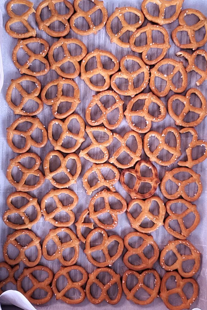 This is an image of a layer of pretzels for the copycat take5 for Sundays at T's
