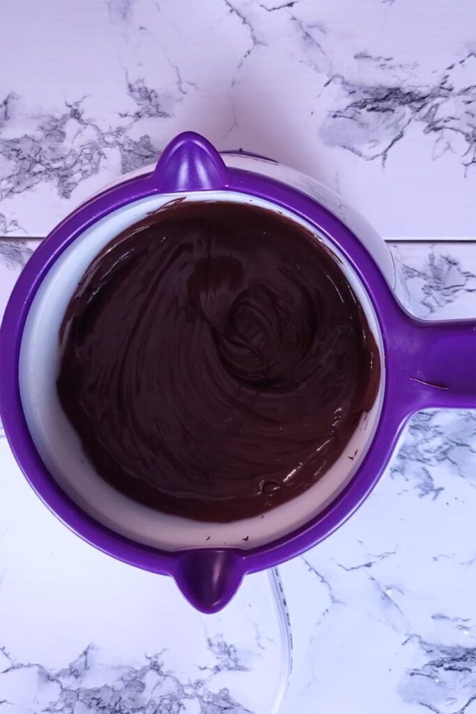 This is an image of melted chocolate for the copycat take5 for Sundays at T's