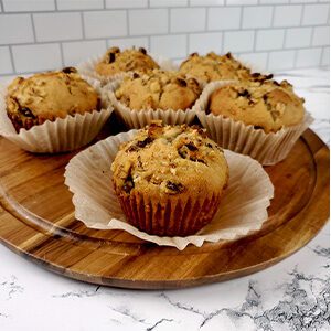 This is an image of Sundays at T's gluten-free banana walnut muffins.