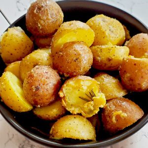 This is an image of roasted rosemary potatoes from Sundays at T's.