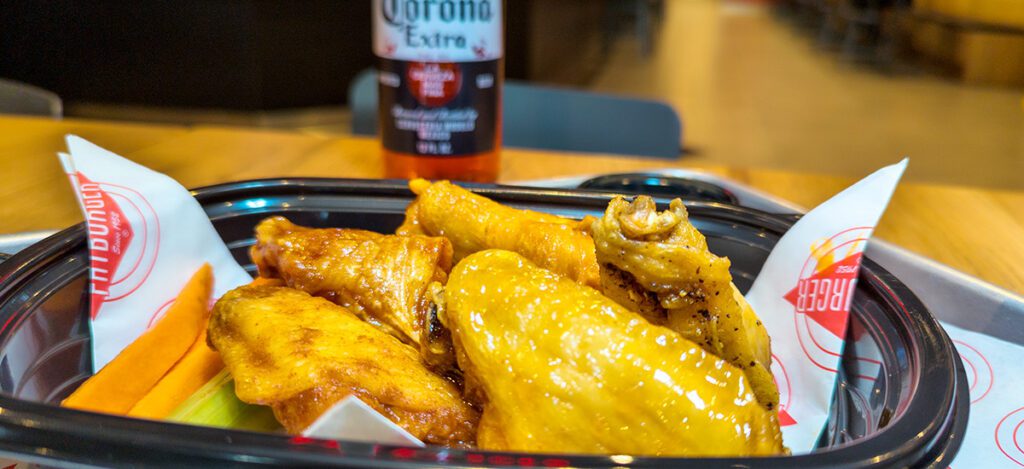 This is an image of the buffalo wings at Fatburger and Buffalo's Express in Manassas, Virginia.