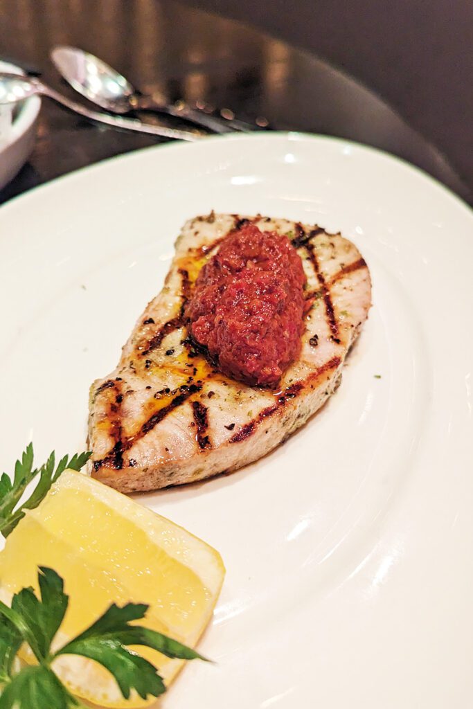 This is an image of the Atlantic Swordfish from RPM Italian in Washington, DC.