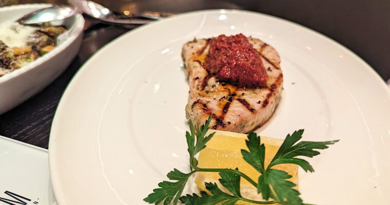 This is an image of the swordfish from RPM Italian in Washington, DC.