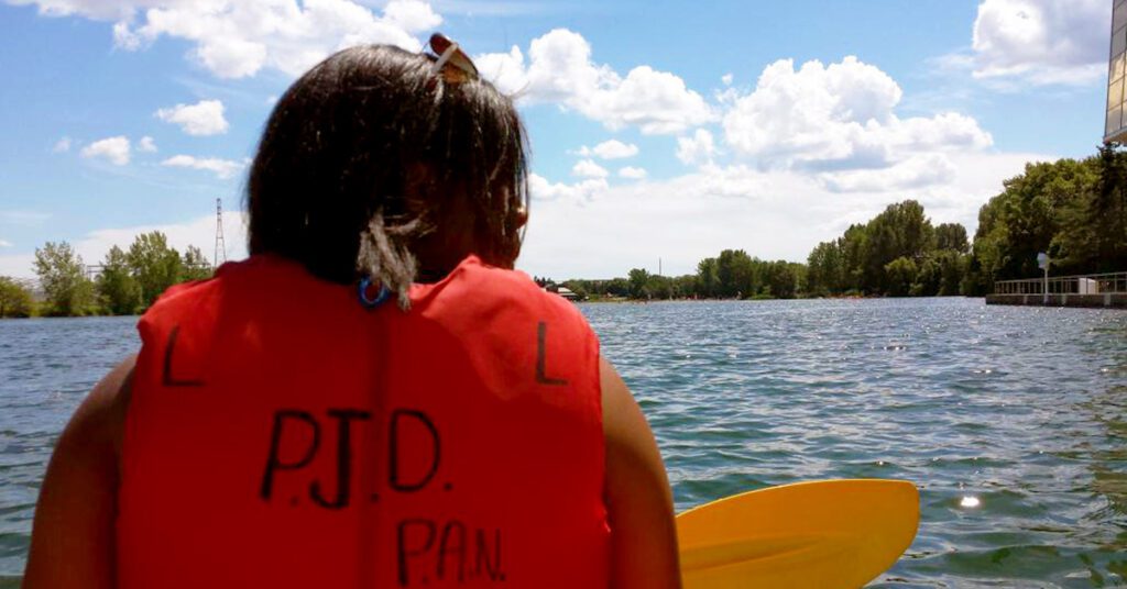 This is an image of T Canoeing on the St. Lawrence River in 2013.