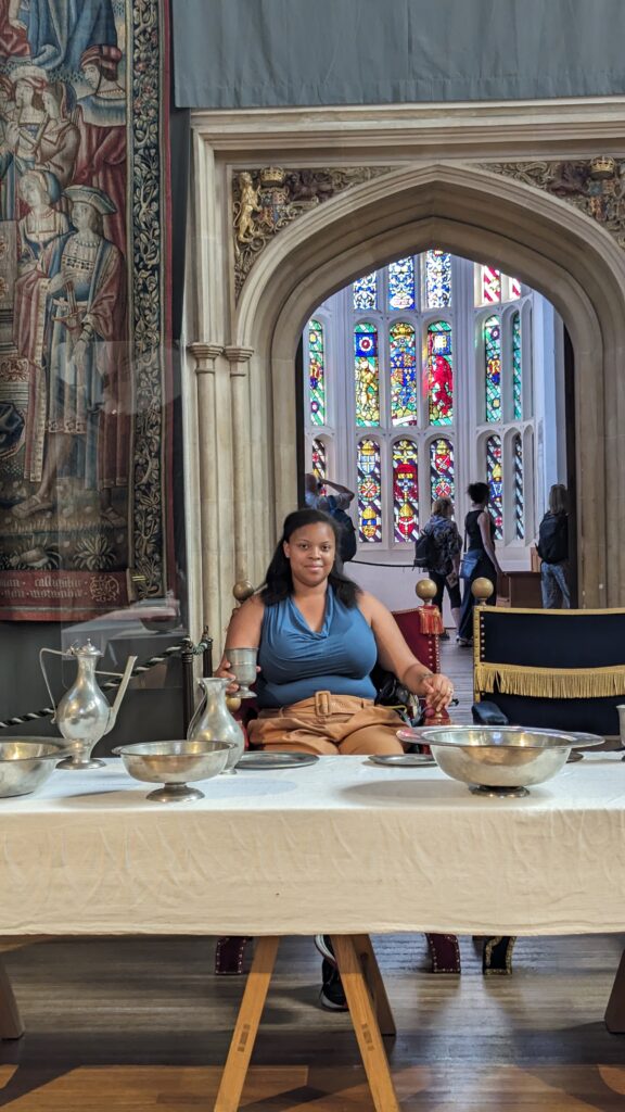 This is an image of T at the King's table in Hampton Court Palace.