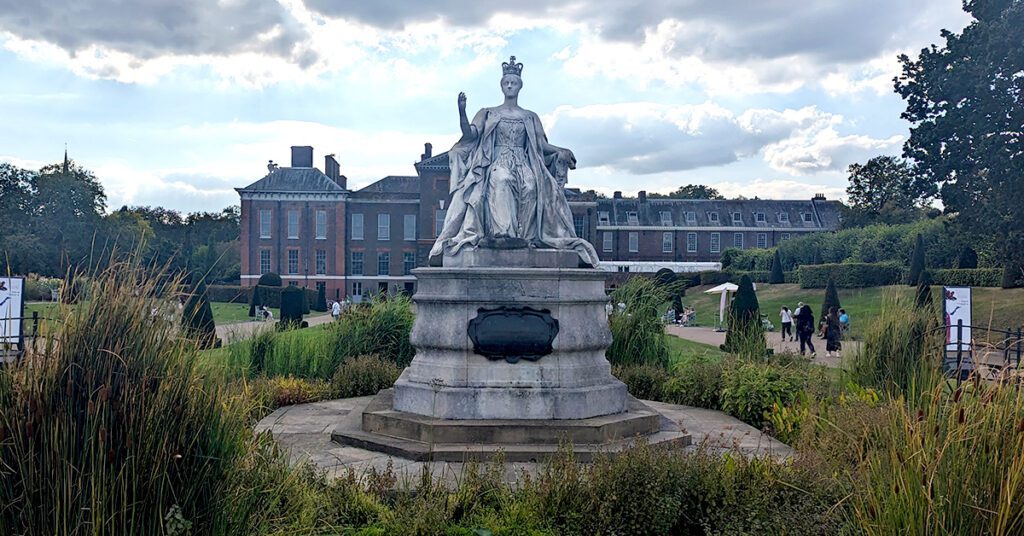 This is an image of Queen Victoria's statute in front of Kensington Palace in London, England. This photo was taken by T during her study abroad program at the University of Oxford.